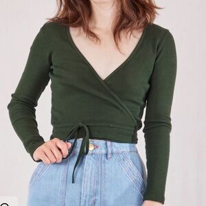 Big bud press, XXS, green wrap top